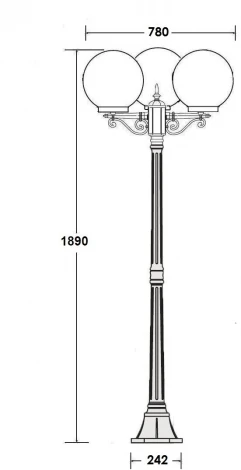 Наземный фонарь Oasis Light L 88208LB Bl (220V, фонарь, шар, IP44)