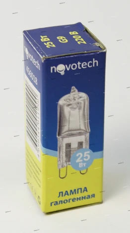 Лампочка галогенная G9 25W 220V 260 lm 2700K желтое теплое свечение Novotech 456018
