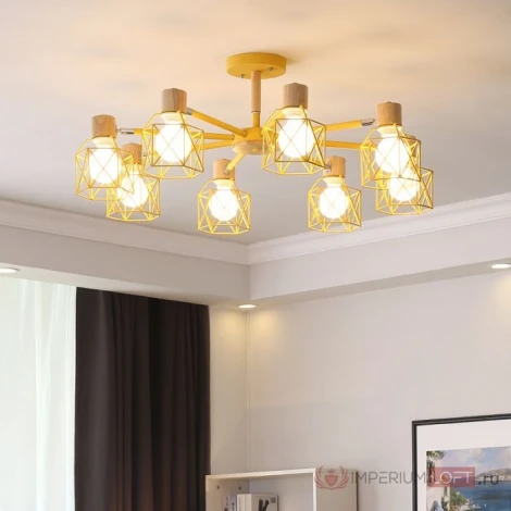 Потолочная люстра на штанге Corf B3 Yellow 8 Lamps ImperiumLoft Corf-B01 (189497-26) (220V)