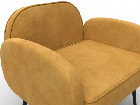 Кресло Лига-086 (Фанера/Металл/Велюр/Желтый) Лига Диванов 132441