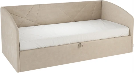 Кровать с подъемным механизмом Бест (Софа) 90х200 см Mebelson (ЛДСП,Ткань,Велюр/Капучино) арт.KM.S-15.2170