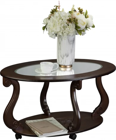 Стол журнальный Овация (С) на колесах темно-коричневый Mebelik арт.006755