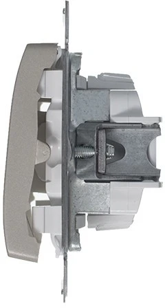 Выключатель встраиваемый двухклавишный (платина) Systeme Electric Glossa GSL001251