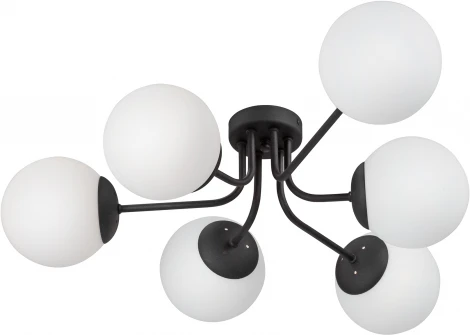 Потолочная люстра на штанге Vitaluce V4996-1/6PL (220V, шарики, молекулы)