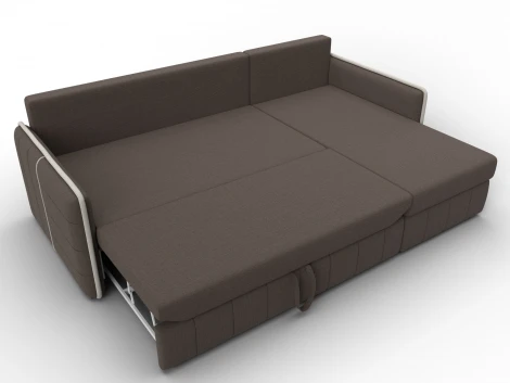 Диван угловой Лига-078 угол универсальный (ДСП/Пластик/Рогожка/Коричневый,Бежевый) Лига Диванов 130980