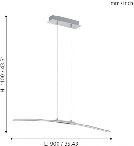 Подвесной линейный светодиодный светильник Eglo Lasana 95147