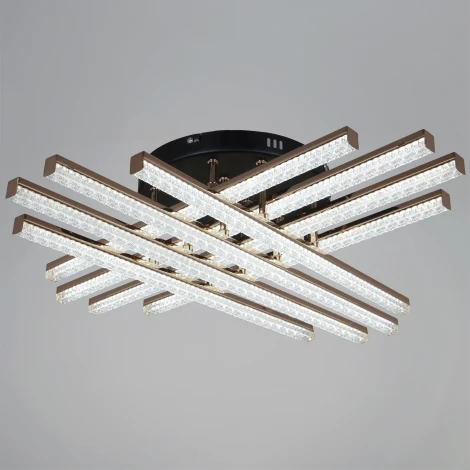 Потолочная люстра светодиодная с пультом с регулировкой цветовой температуры, яркости и ночным режимом Reluce 86090-0.3-08 BK+FG