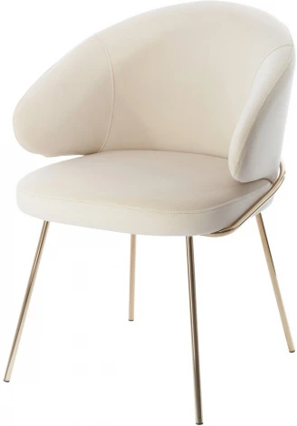 Стул-полукресло Bradex Home Emil кремовый с золотыми ножками (RF 0545)