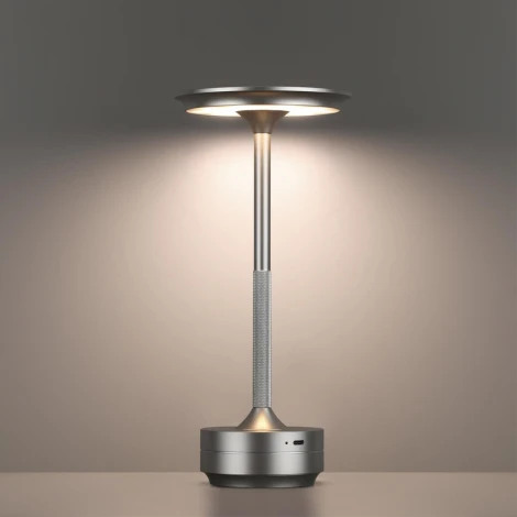 Настольная лампа с аккумулятором 5035/6TL никель/металл/акрил LED 6W 3000K-5700K 300Лм Odeon Light Tet-A-Tet (12V, диммер, сенсорный выключатель, круглые)