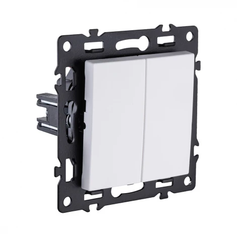 Выключатель кнопочный 2-клавишный 10А/250В белый Kollinger Asthetik AS-025WH