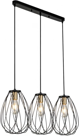 Подвесной светильник Barrie 10180/3S E27*60W Black/Brass (220V, на проводе)