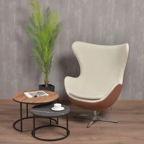 Кресло Bradex Home EGG STYLE CHAIR коричневый, экокожа (RF 0695)