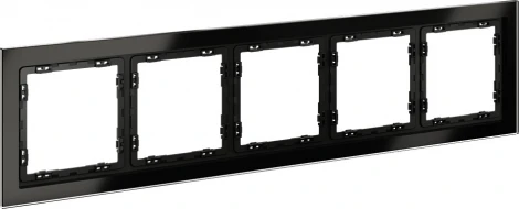 Рамка на 5 постов (черный, стекло) Voltum S70 VLS110508