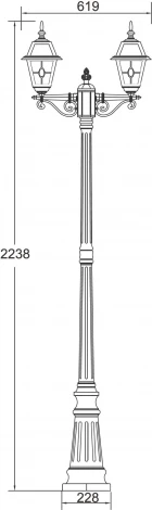 Наземный фонарь Oasis Light FARO lead GLASS 91109A lgY Bl