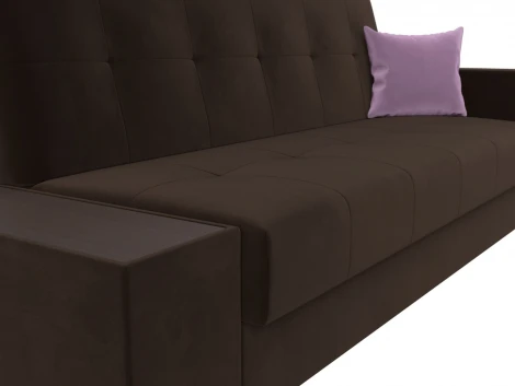 Диван-книжка Лига-020 стол слева (Коричневый,Сиреневый/Микровельвет) Лига Диванов арт.118507L