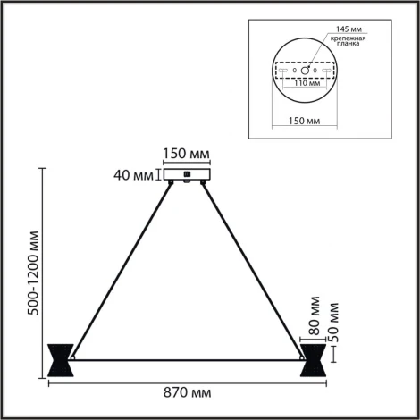 Люстра подвесная Lumion Vinora 8341/54L LEDIO LN черный/прозрачный металл/акрил LED 54W 3000K 220V