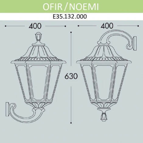 Настенный фонарь уличный Fumagalli Noemi E35.132.000.BYH27 (220V, IP55)