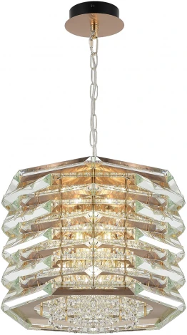 Подвесной светильнк ST Luce Strozzi SL6137.203.08 медь/прозрачный E14 8*40W (220V, на цепи, круглые)