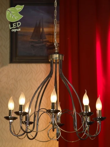 Подвесная люстра Lussole Loft Todi GRLSA-4613-08 (220V, на цепи, свеча, IP21)