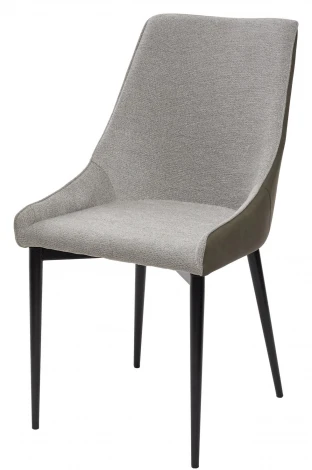Обеденный стул M-City ANIKA светло-серый меланж FC-01/ экокожа хаки RU-04
