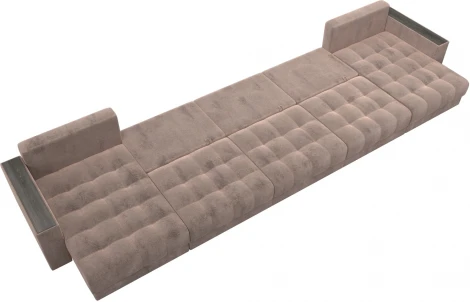 Диван П-образный с декором Лига-049 НПБ Мегалонг Лига Диванов (Велюр) арт.128540