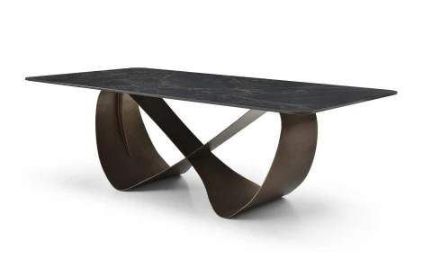 Стол DT9305FCI (240) черный керамика VERSUS 2 (Heijinhua)/бронзовый ESF 5707