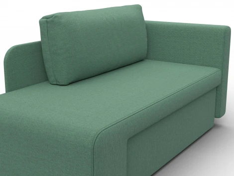 Кушетка Лига-097 (ДВП,ДСП,ЛДСП,Брус/Пластик/Рогожка/Зеленый) Лига Диванов 132574