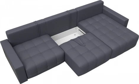 Диван угловой с полками Лига-053 НПБ Лонг Лига Диванов (Экокожа) арт.128967