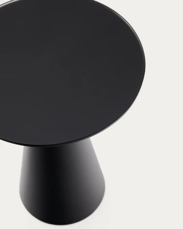 Wilshire Приставной столик из металла и стекла черный Ø35 см La Forma (ex Julia Grup) арт.253545
