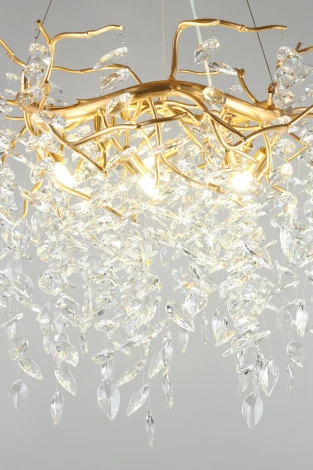 Подвесная люстра Aployt Gertunia APL.847.03.10 (220V, хрусталь, на тросе, листья, ветки)