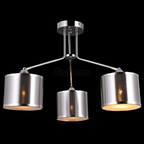 Люстра потолочная Natali Kovaltseva Esprit, 3 плафона, хром с серебром