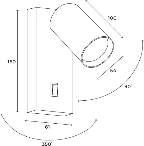Настенный светильник Hesby Lighting Edge HSBL_0125 (220V, выключатель)
