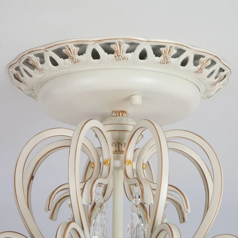 Потолочная люстра Eurosvet 12205 12205/8 белый (хрусталь Strotskis, подсвечник, свеча)