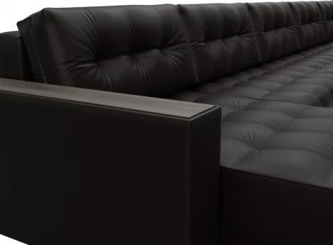 Диван П-образный с декором Лига-049 НПБ Мегалонг Лига Диванов (Экокожа) арт.128535