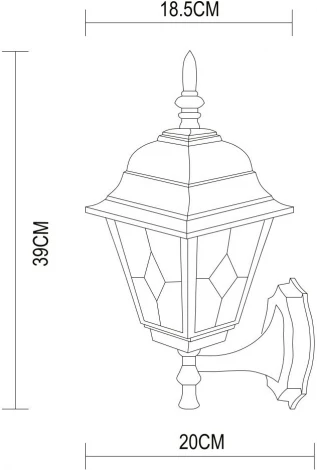 Настенный фонарь уличный Arte Lamp Berlin A1011AL-1BN