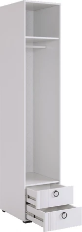 Ева Шкаф однодверный 101.01 Mebelson (ЛДСП,МДФ,ПВХ,Пластик/Светлое дерево,Белый) арт.UL.101-M.104.01.3101