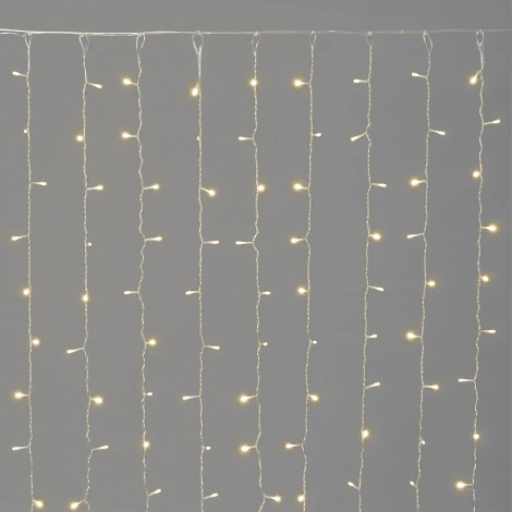 Гирлянда Занавес Облегченный 2 x 1 м тепло-белый 220В, 200 LED, провод прозрачный ПВХ, IP54 Laitcom PCL200NOT-10-2WW