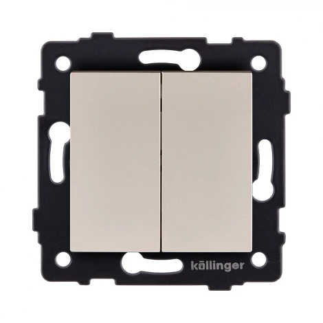 Выключатель 2-клавишный проходной 10А/250В золотой Kollinger REA-S-009GD для Aspekt, Eleganz, Reflex