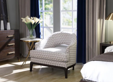 Кресло IST-CASA Тринити NH1918, 81х78х78, молочный с принтом