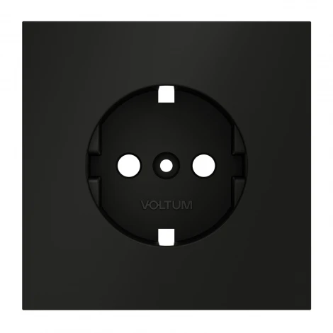 Накладка для розетки с заземлением Voltum S70 VLS000608 (черный матовый)