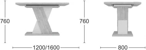 Стол раскладной Bruno (120+40) дуб эвок прибрежный/глиняный серый Top Concept 12866