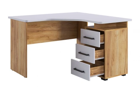 Лайт-2 Стол компьютерный 1200 угловой Mebelson (ЛДСП/Дуб крафт золотой,Белый) арт.SKL2.2N02.2725