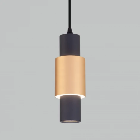 Подвесной светильник Eurosvet Bento 50204/1 LED черный/матовое золото (220V, на проводе, круглые)