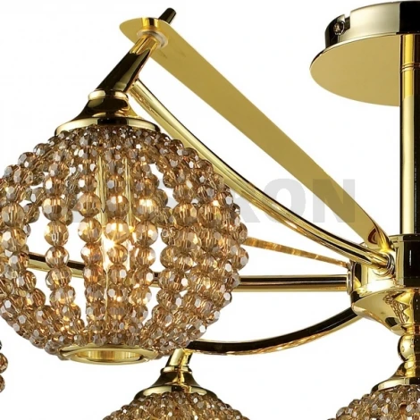 Потолочная люстра N-Light 917 917-07-33 gold + brown crystal