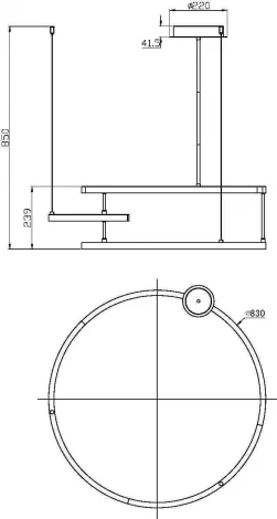 Подвесной светильник Maytoni Line MOD016PL-L52BK (LED, 220V, на тросе)