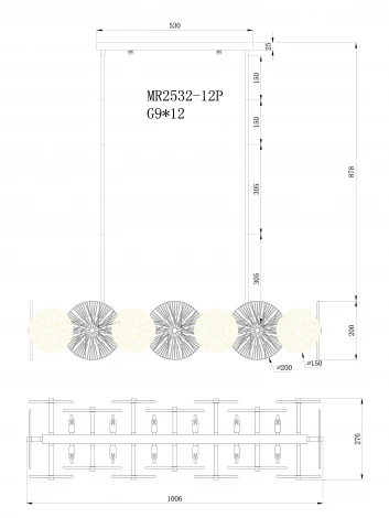Подвесная люстра MyFar Фиона MR2532-12P