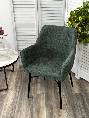 Стул AGIRA UF998-11 малахит, букле / черн. каркас / Товарный знак DISAUR