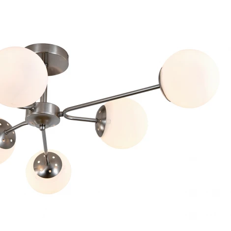 Потолочная люстра на штанге 150008/6R E27*60W Satin nickel Escada Roshe ES0000069