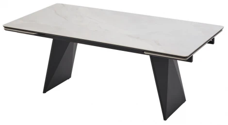 Стол ШЕРЛ 200 цвет ОНИКС (CRYSTAL ONIX BIANCO), керамика / Черный каркас M-City 64717
