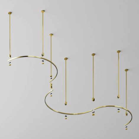 Шинопровод магнитный Flarity полукруг латунь 65 см Maytoni Busbar trunkings Flarity TRX154-SR-D650-BS (24V)